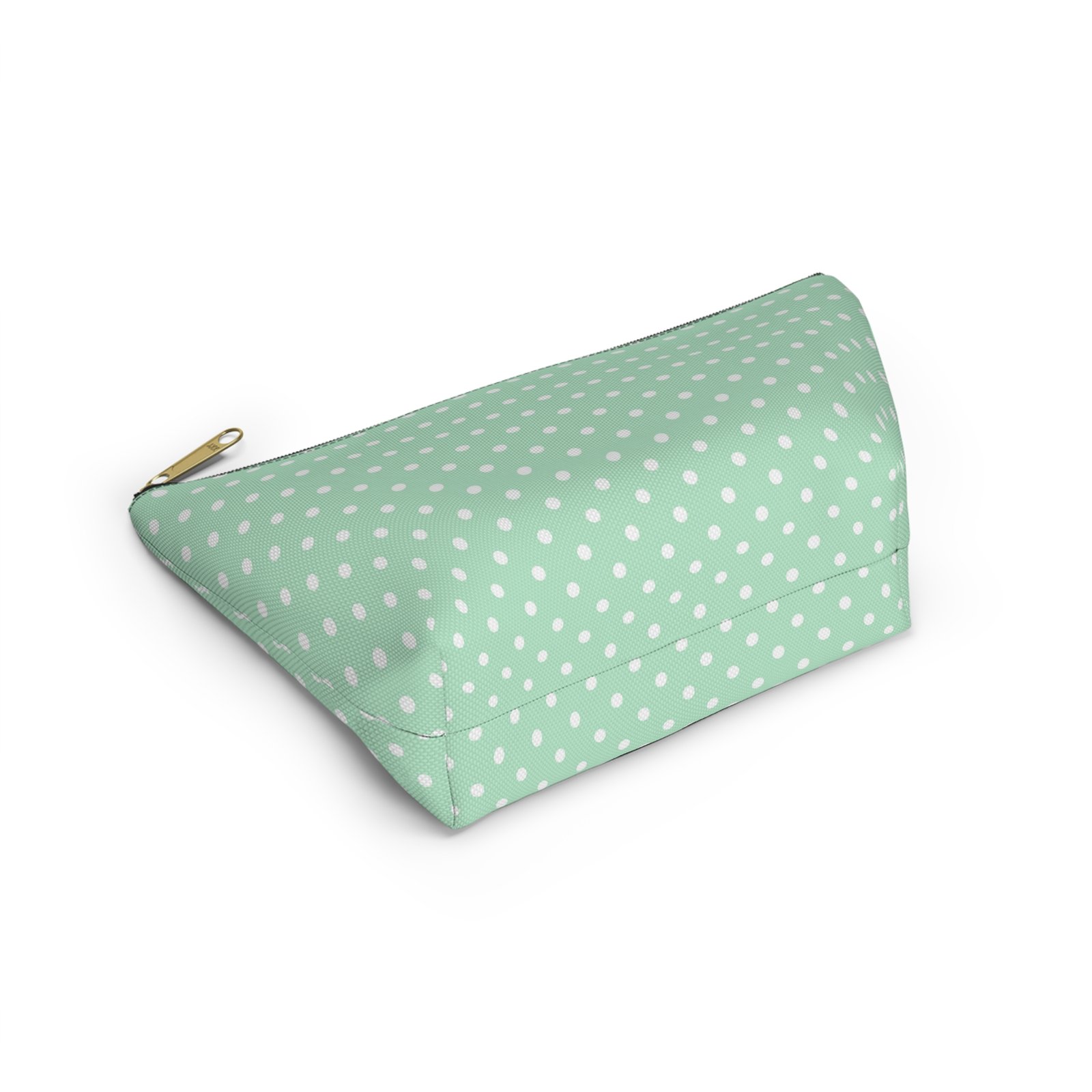 Mint Polka Dot Accessory Pouch | T-Bottom Makeup Bag - Image 17