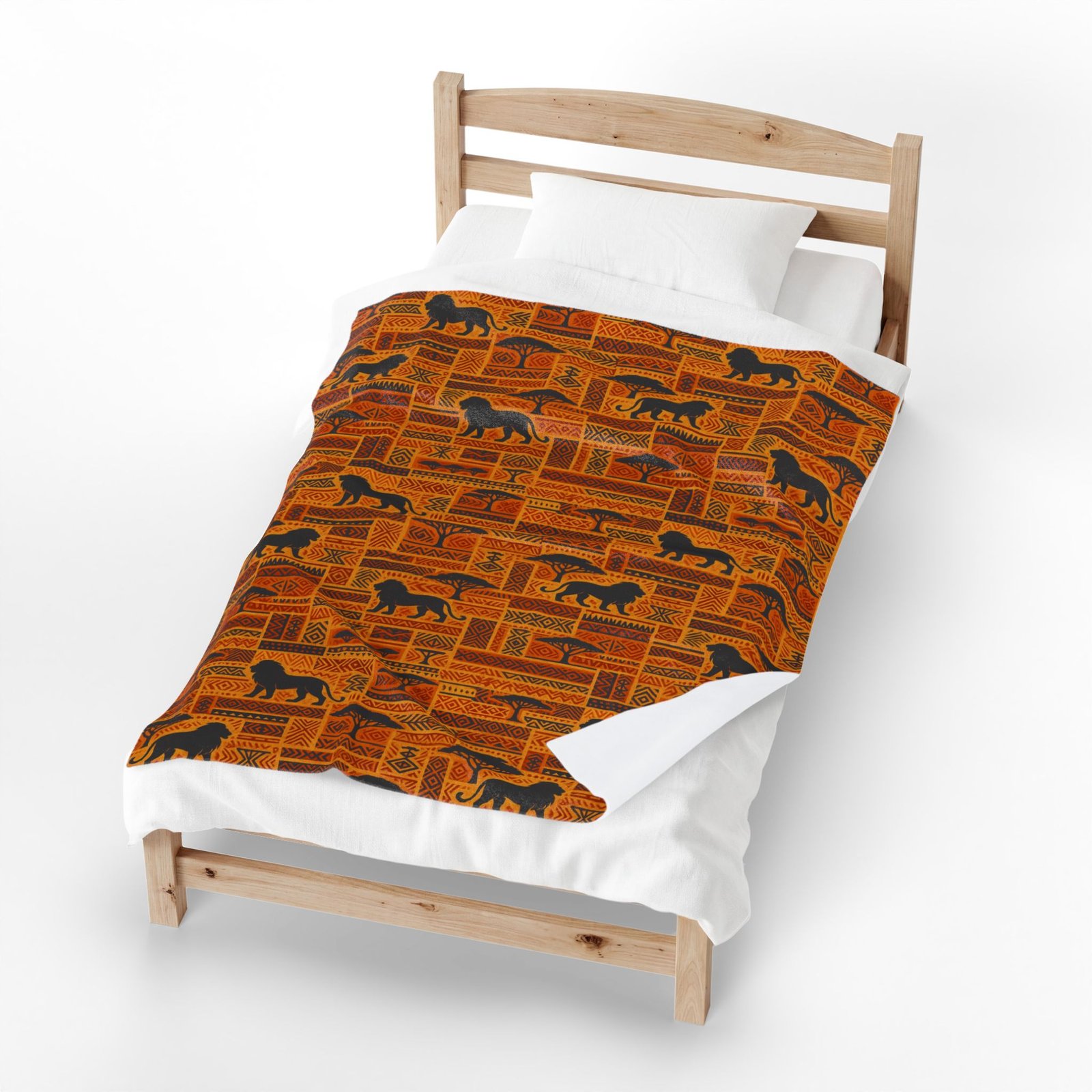 African Safari Lion Pattern Blanket | Velveteen Plush Throw - Image 10