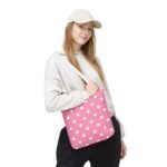 Pink With White Polka Dot Pink Tote Bag | All-Over Print