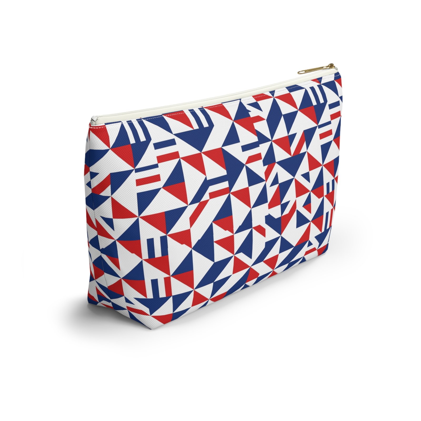 Red White Blue Geometric Pattern Accessory Pouch - Image 10