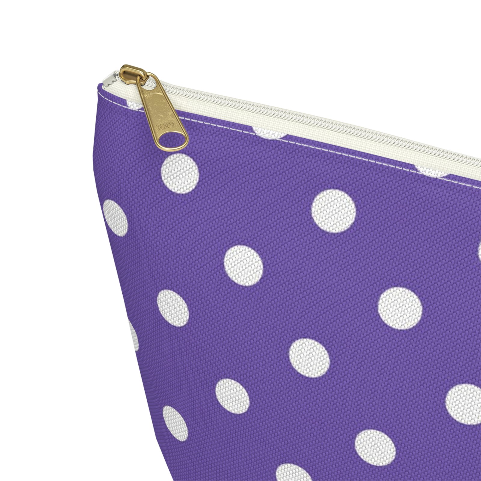 Purple with White Polka Dot Pattern Accessory Pouch - Image 12