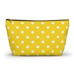 Yellow White Polka Dot Accessory Pouch | T-Bottom Cosmetic Bag