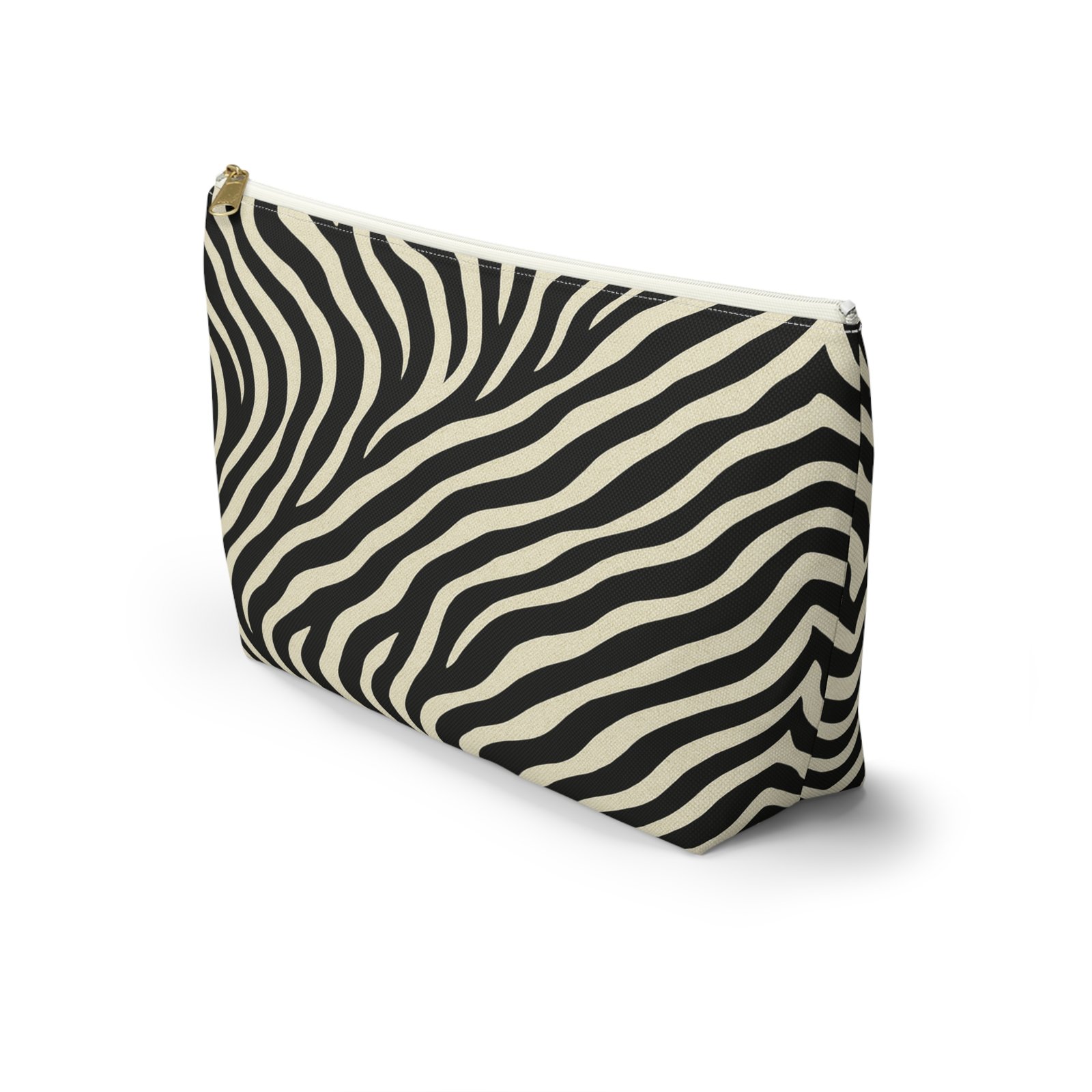 Zebra Print Accessory Pouch | T-Bottom Makeup Bag - Image 9