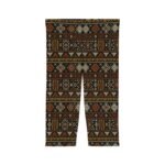 Southwestern Aztec Pattern Capri Leggings | Tribal Geometric Print