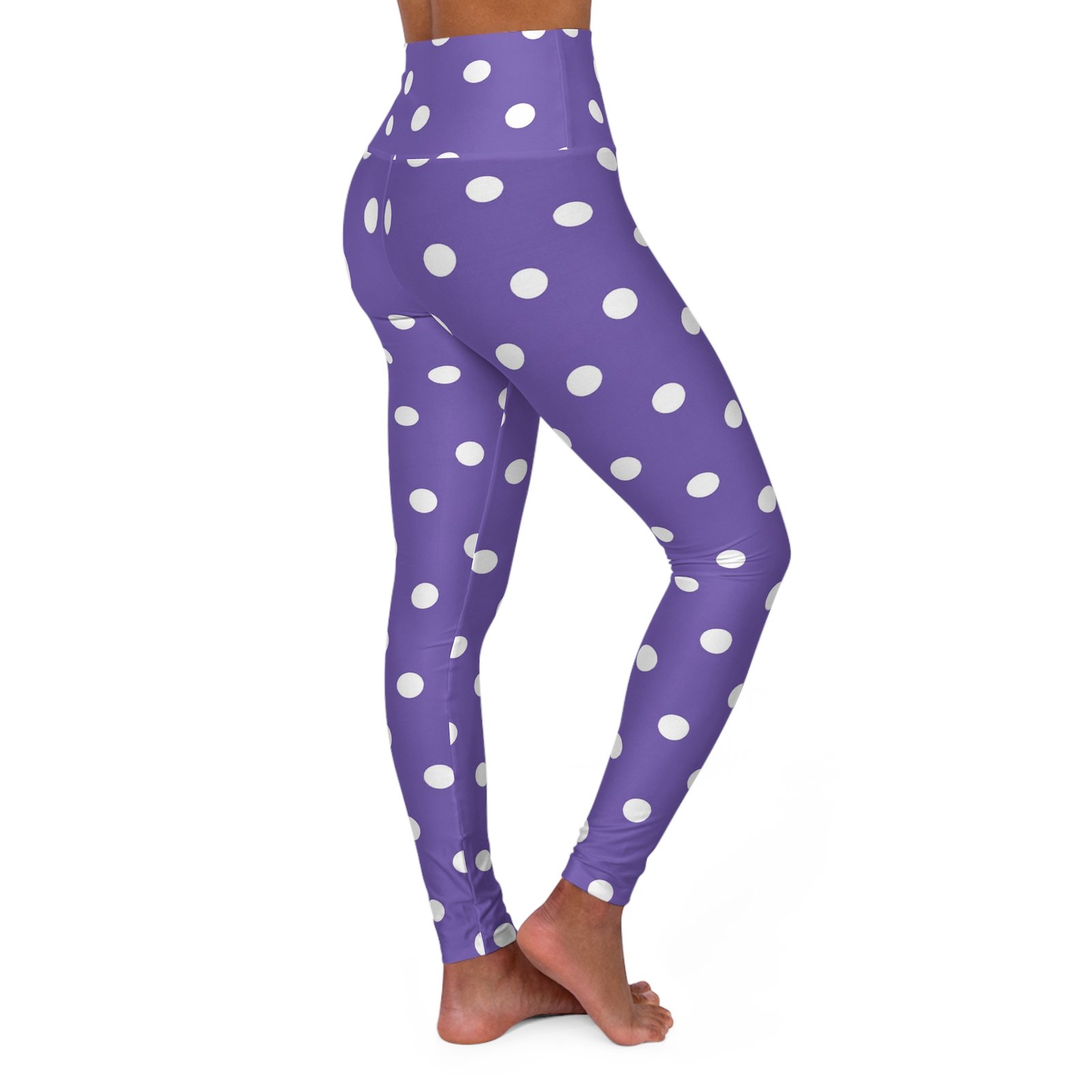 Purple White Polka Dot Purple Leggings - Image 4