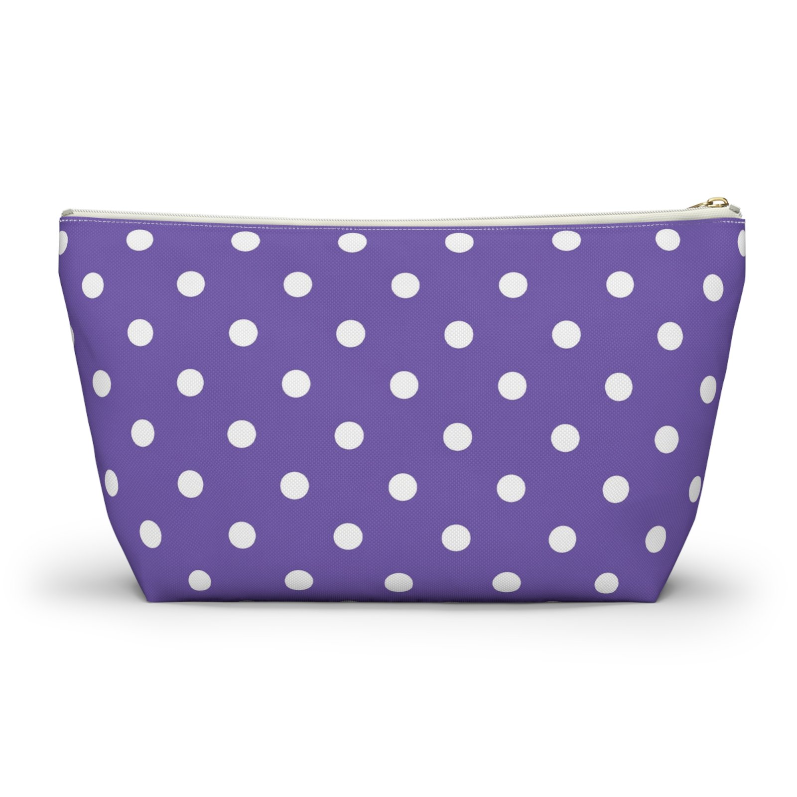 Purple with White Polka Dot Pattern Accessory Pouch - Image 8