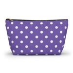 Purple with White Polka Dot Pattern Accessory Pouch