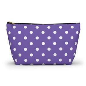 Purple with White Polka Dot Pattern Accessory Pouch