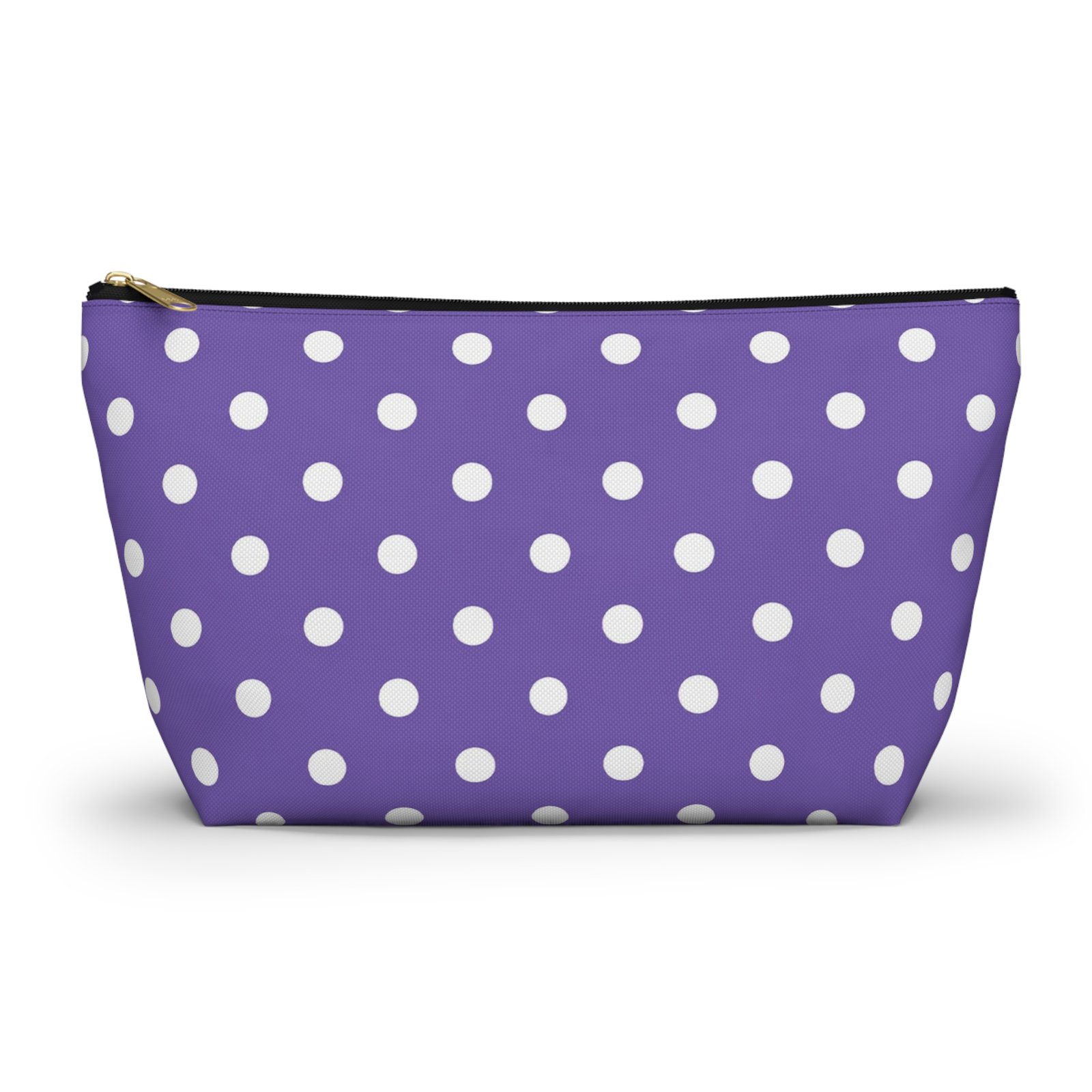 Purple with White Polka Dot Pattern Accessory Pouch