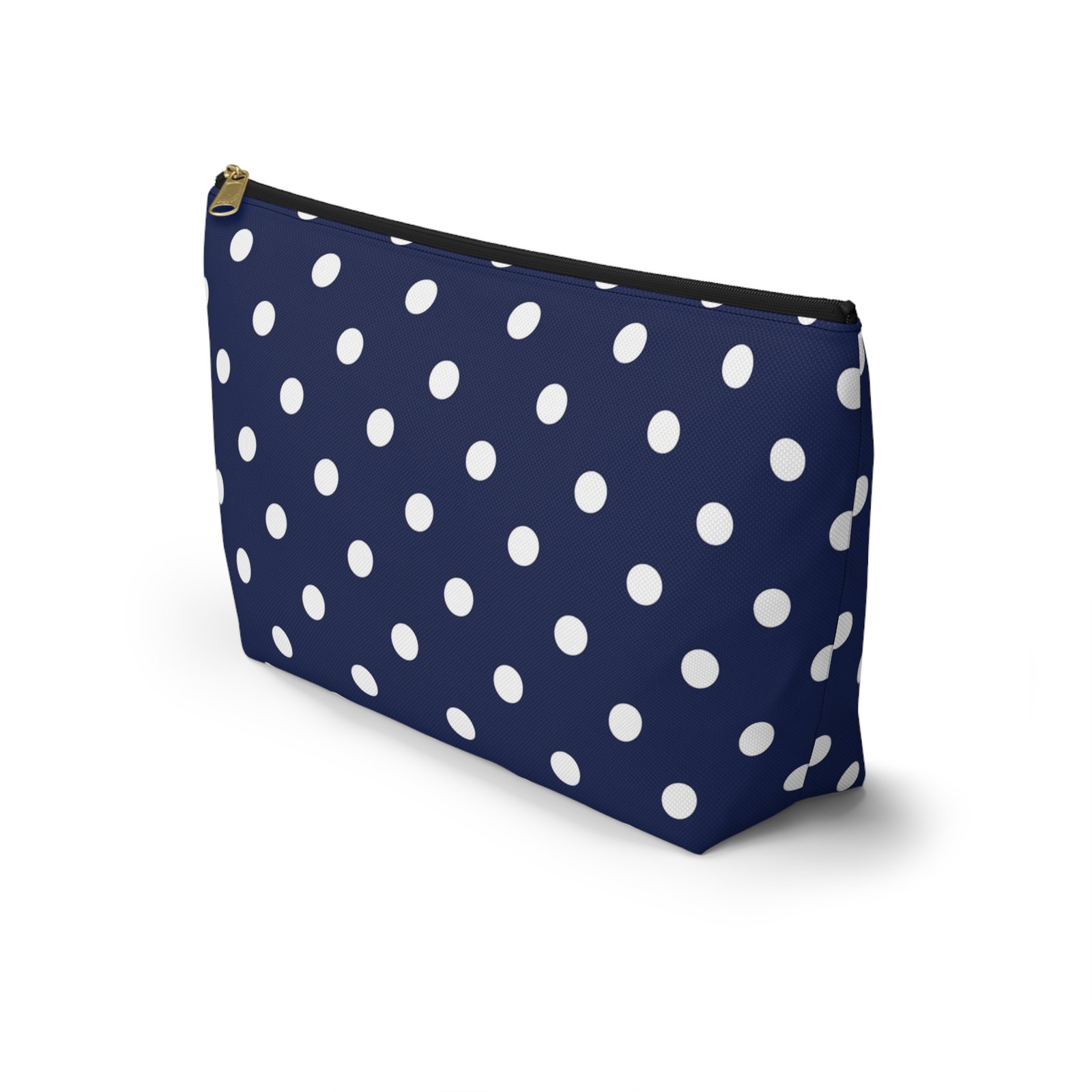 Navy White Polka Dot Accessory Pouch | Makeup Bag - Image 3
