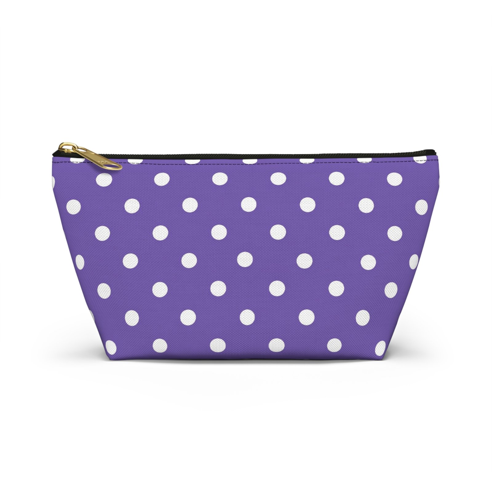 Purple with White Polka Dot Pattern Accessory Pouch - Image 13