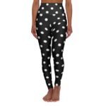 Black White Polka Dot Leggings High Waisted Yoga Leggings | Dotted Pattern