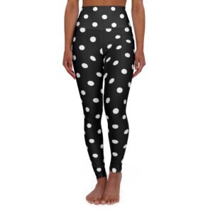 Black White Polka Dot Leggings High Waisted Yoga Leggings | Dotted Pattern