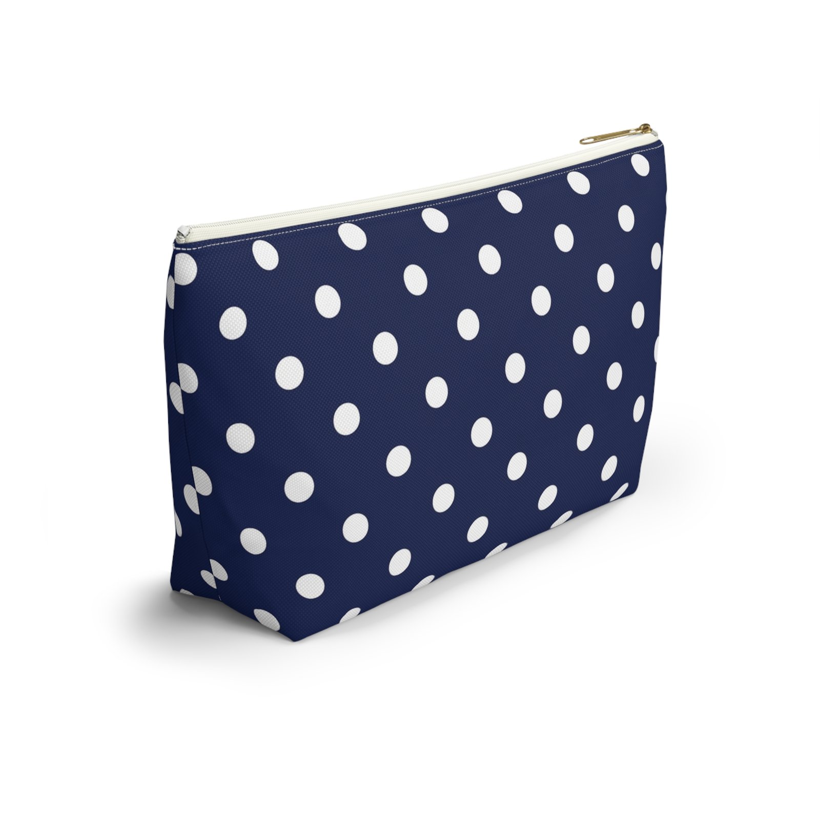 Navy White Polka Dot Accessory Pouch | Makeup Bag - Image 10