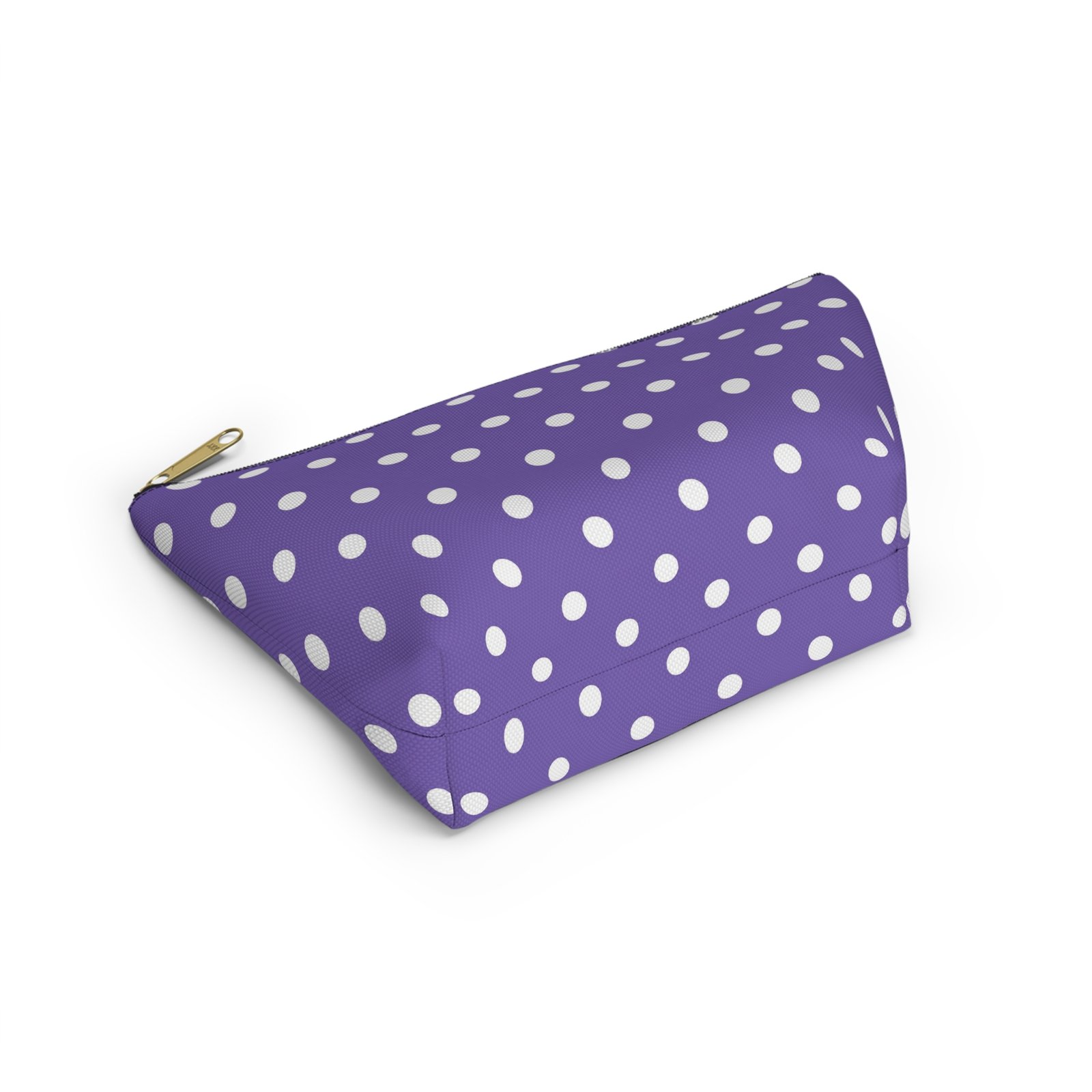 Purple with White Polka Dot Pattern Accessory Pouch - Image 17