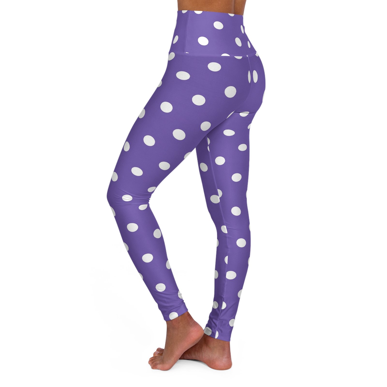 Purple White Polka Dot Purple Leggings - Image 3