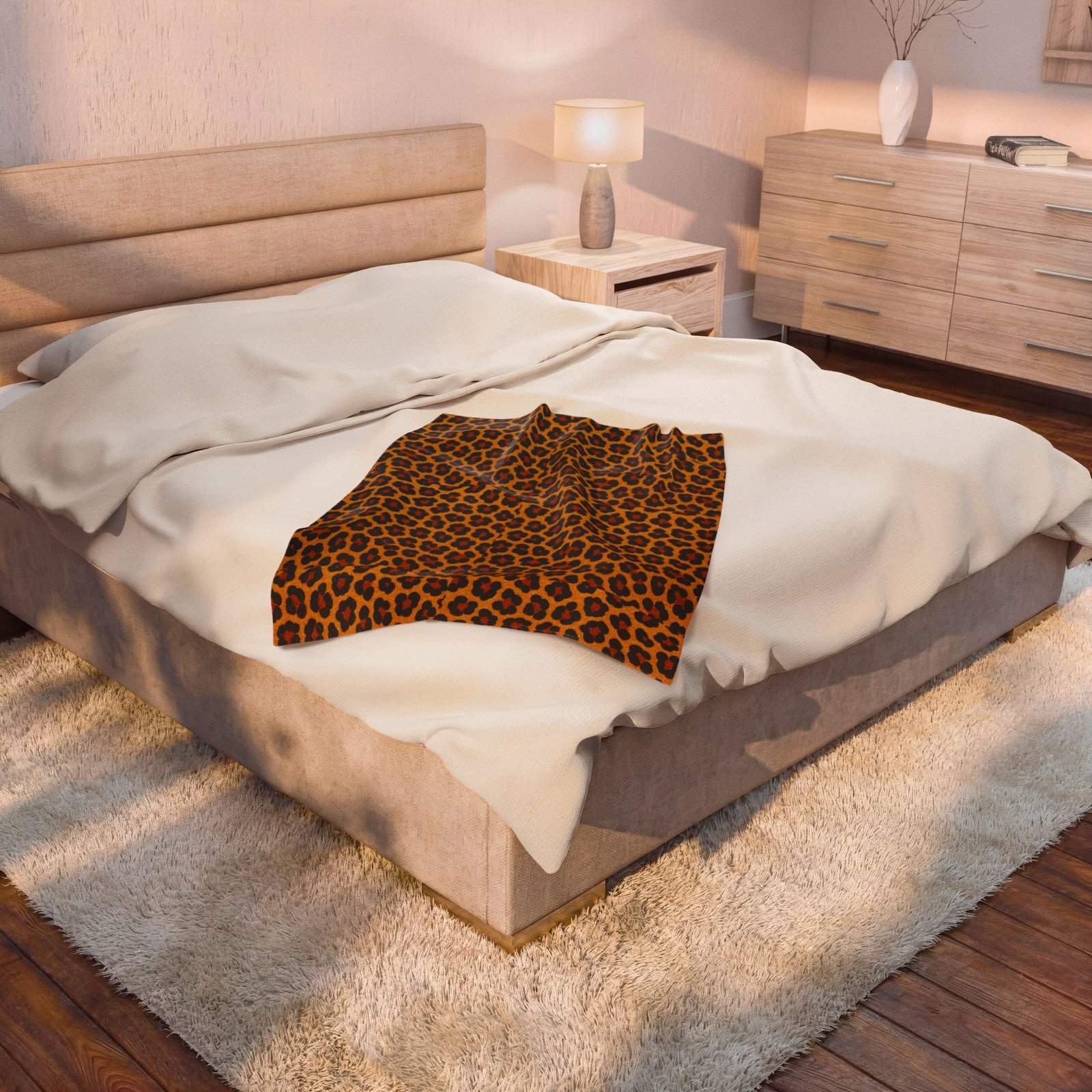 Leopard Print Velveteen Plush Blanket | Animal Print Cozy Throw - Image 12