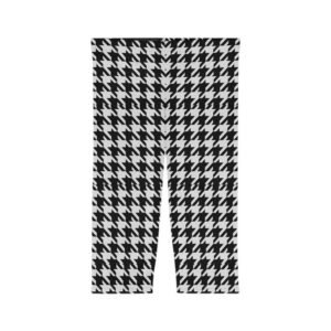 Black White Houndstooth Capri Leggings | Allover Print