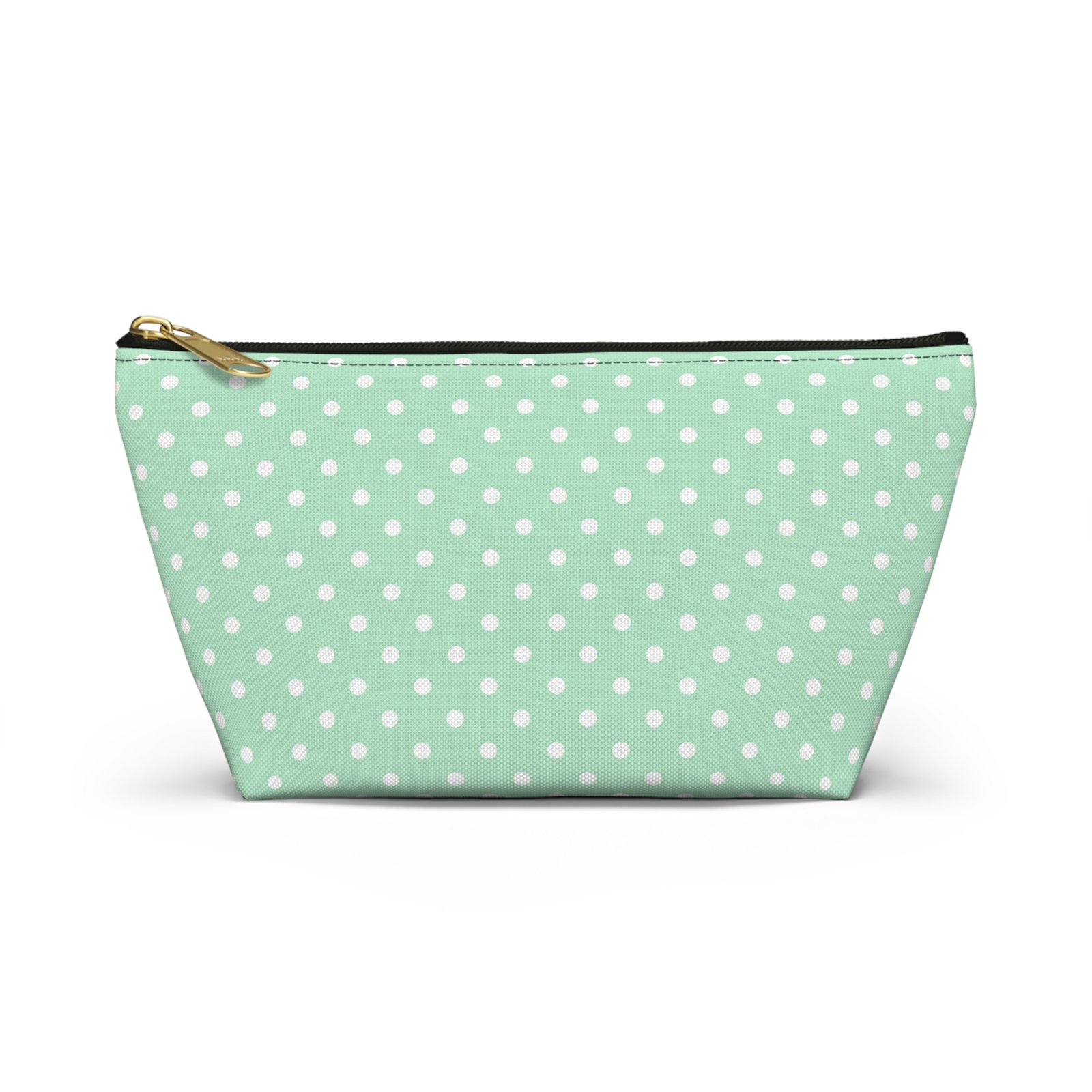 Mint Polka Dot Accessory Pouch | T-Bottom Makeup Bag - Image 13
