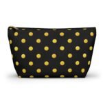 Gold Polka Dot Accessory Pouch | Black Cosmetic Bag