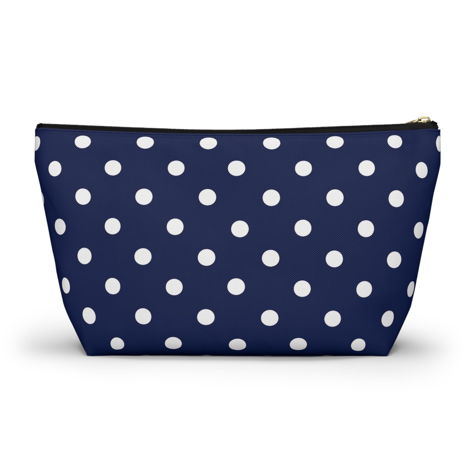 Navy White Polka Dot Accessory Pouch | Makeup Bag - Image 2
