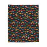 Colorful Cars Pattern Velveteen Plush Blanket | Kids Car Design, Cozy Throw