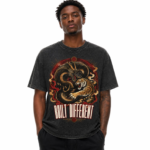 Dragon & Tiger Clash Snow Washed Oversized Cotton T-Shirt