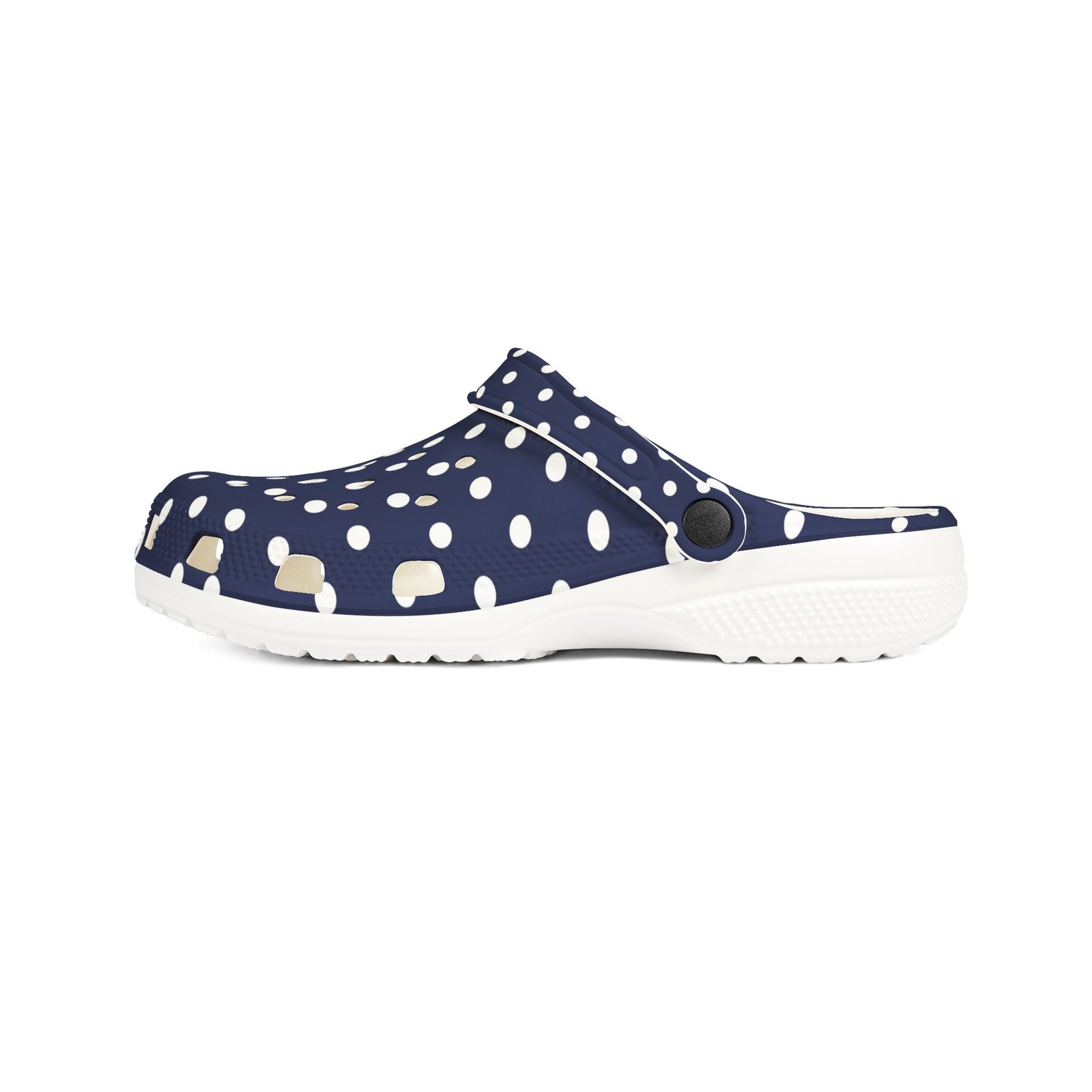 Navy & White Polka Dot EVA Foam Clogs - Image 5