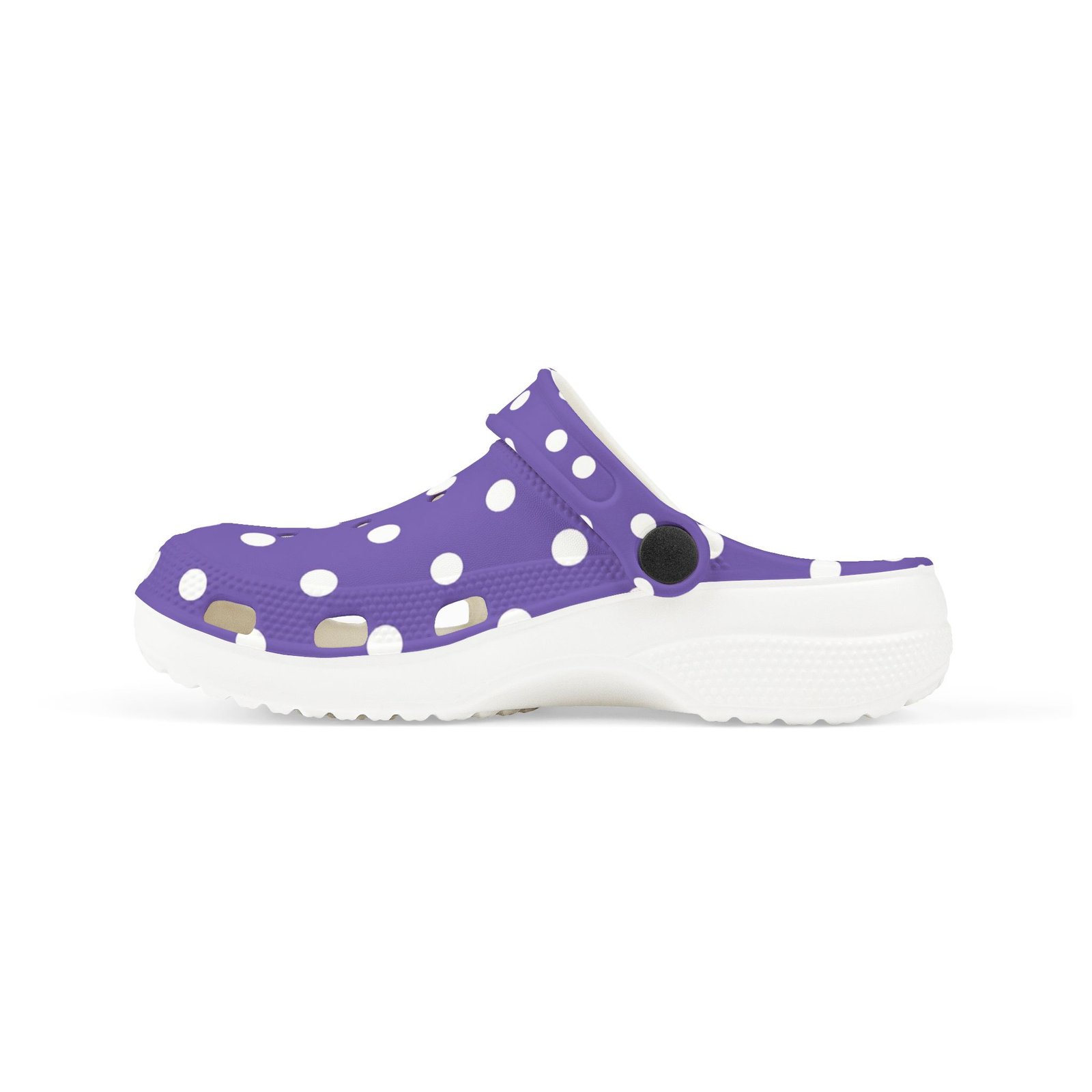 Kids Purple Polka Dot EVA Foam Clogs — Breathable Lightweight Slip-On Shoes - Image 6