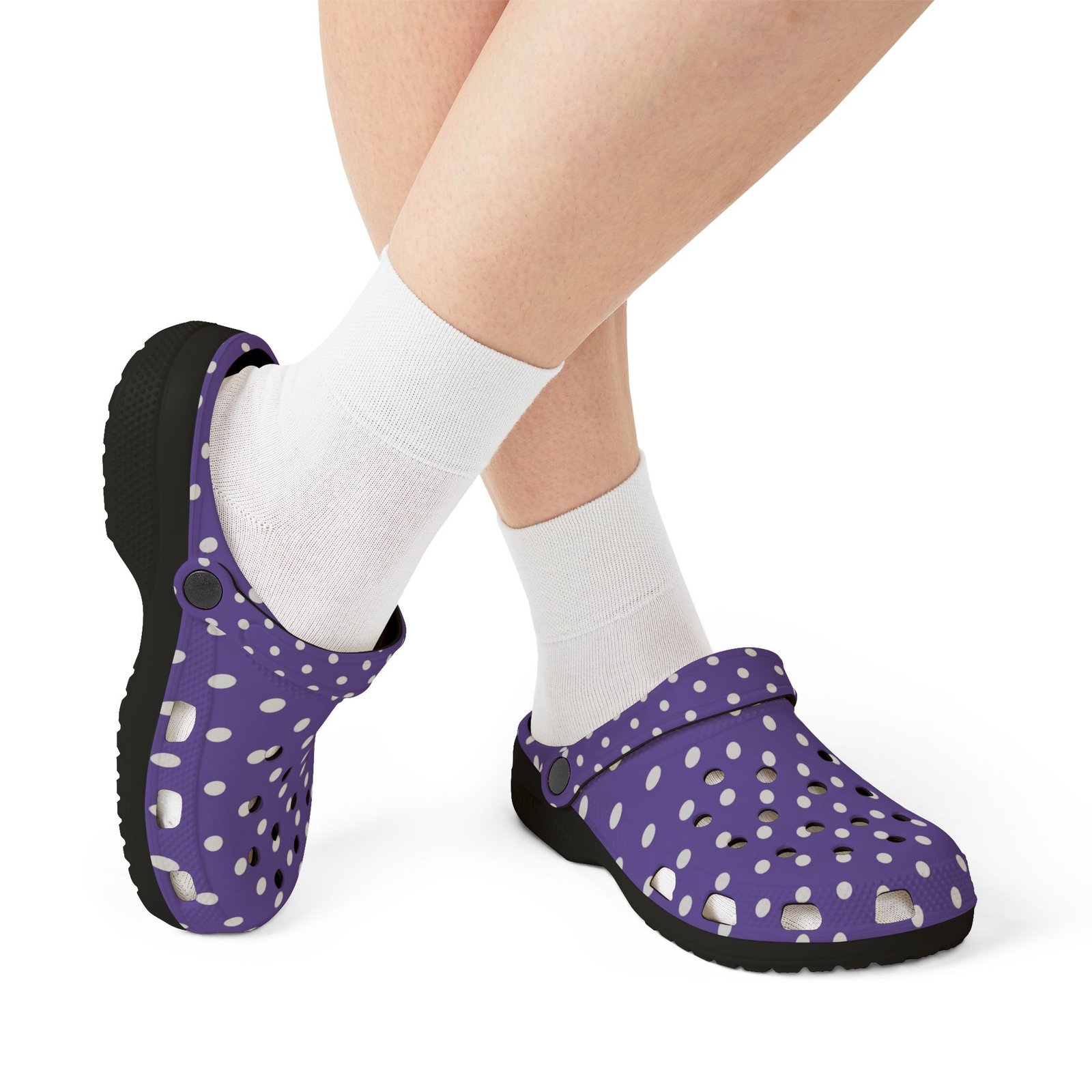 Purple Polka Dot EVA Foam Clogs - Image 9