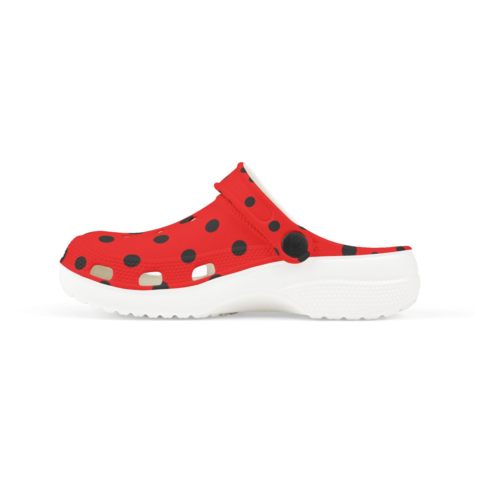 Kids Red & Black Polka Dot EVA Foam Clogs - Image 14