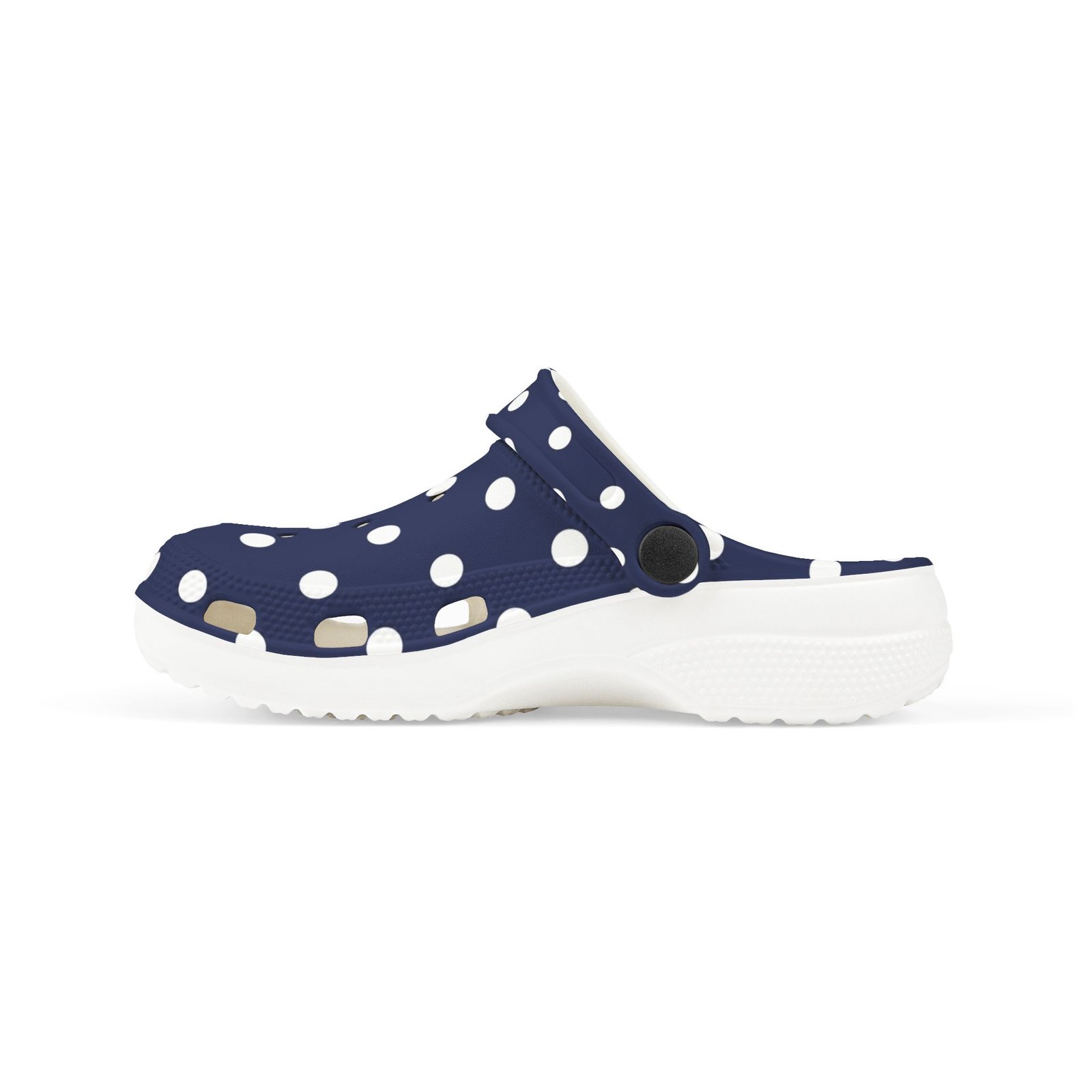 Kids Navy Polka Dot EVA Foam Clogs – Lightweight Slip-On Sandals for Toddlers & Children - Image 6