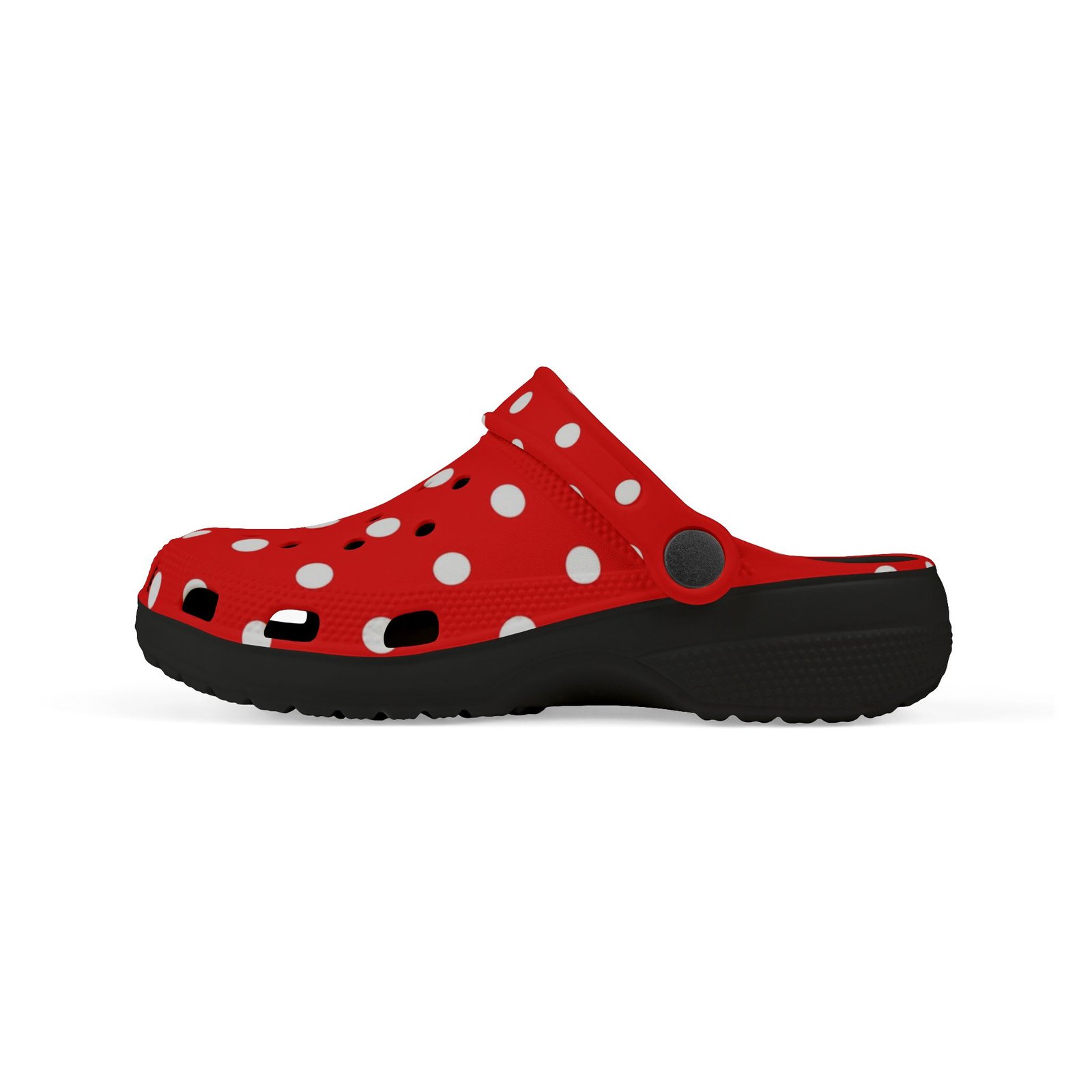 Kids Red & White Polka Dot EVA Foam Clogs - Image 13