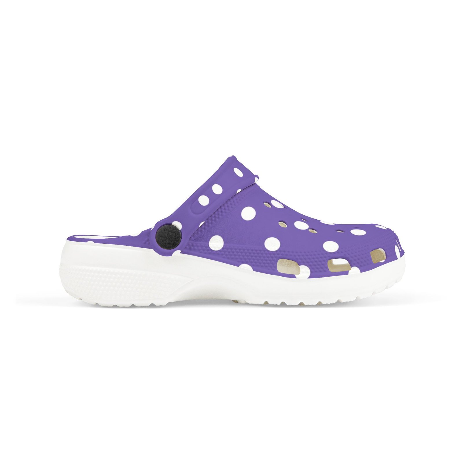 Kids Purple Polka Dot EVA Foam Clogs — Breathable Lightweight Slip-On Shoes - Image 7