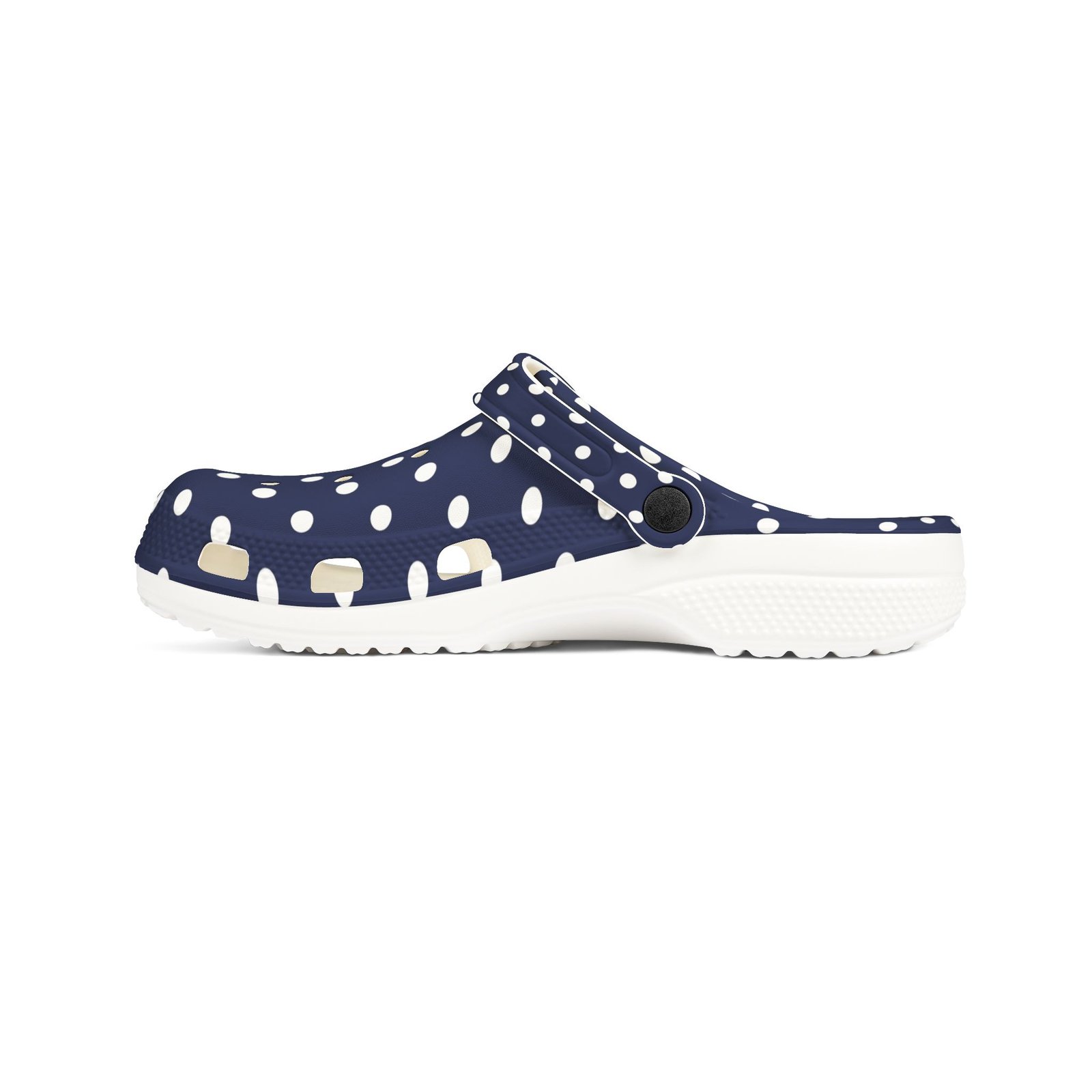 Navy & White Polka Dot EVA Foam Clogs - Image 6