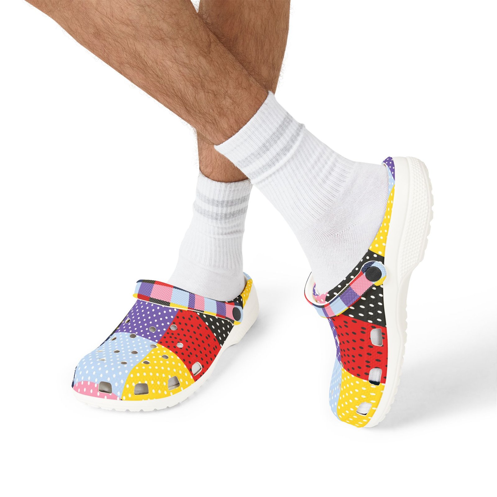 Patchwork Polka Dot EVA Clogs - Image 14