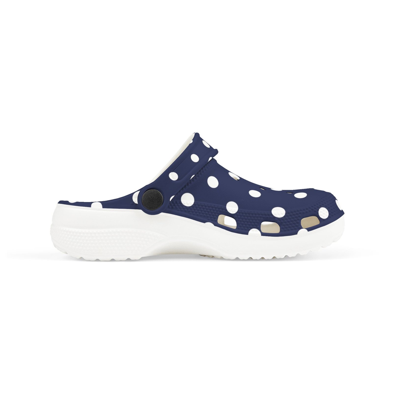Kids Navy Polka Dot EVA Foam Clogs – Lightweight Slip-On Sandals for Toddlers & Children - Image 4
