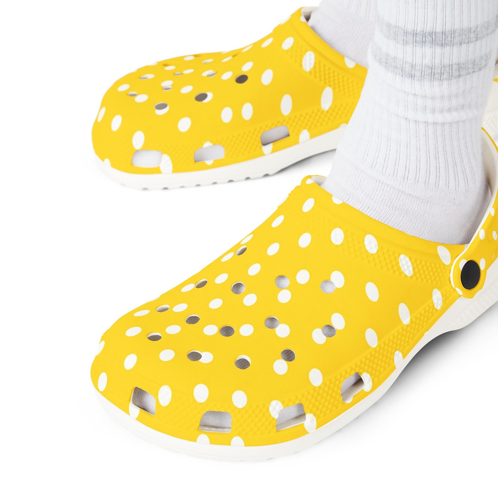 Yellow Polka Dot EVA Foam Clogs