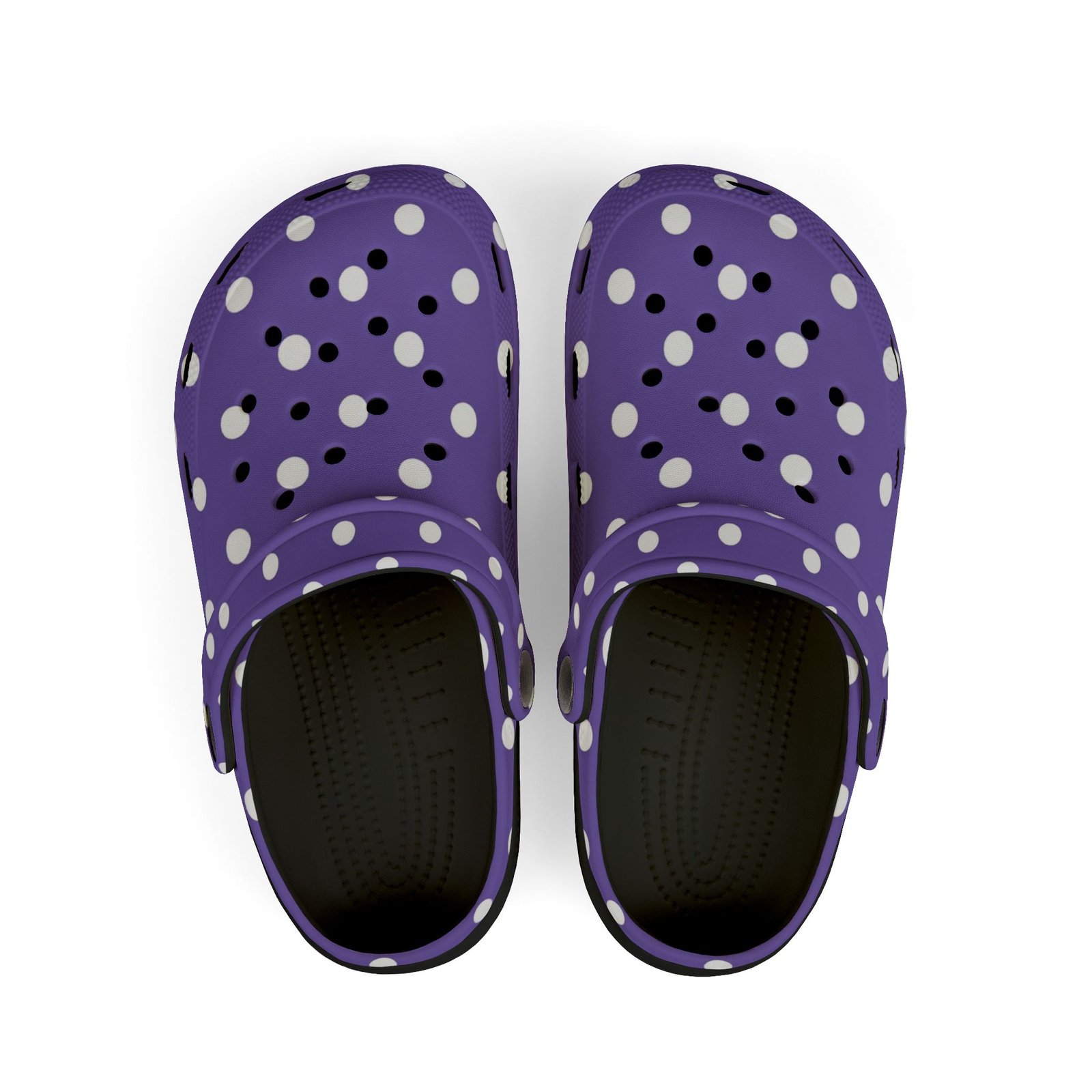 Kids Purple Polka Dot EVA Foam Clogs — Breathable Lightweight Slip-On Shoes - Image 10