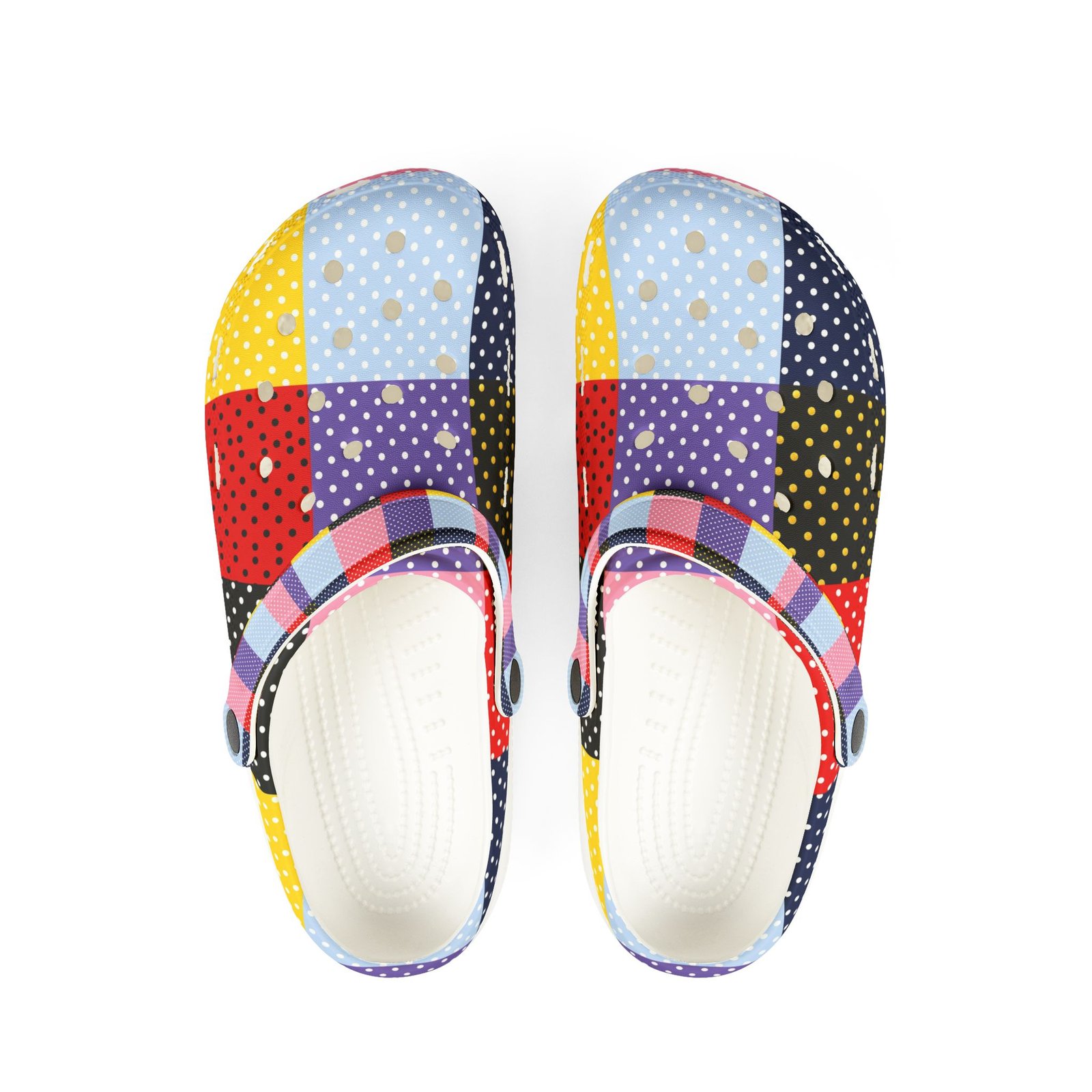 Patchwork Polka Dot EVA Clogs - Image 10