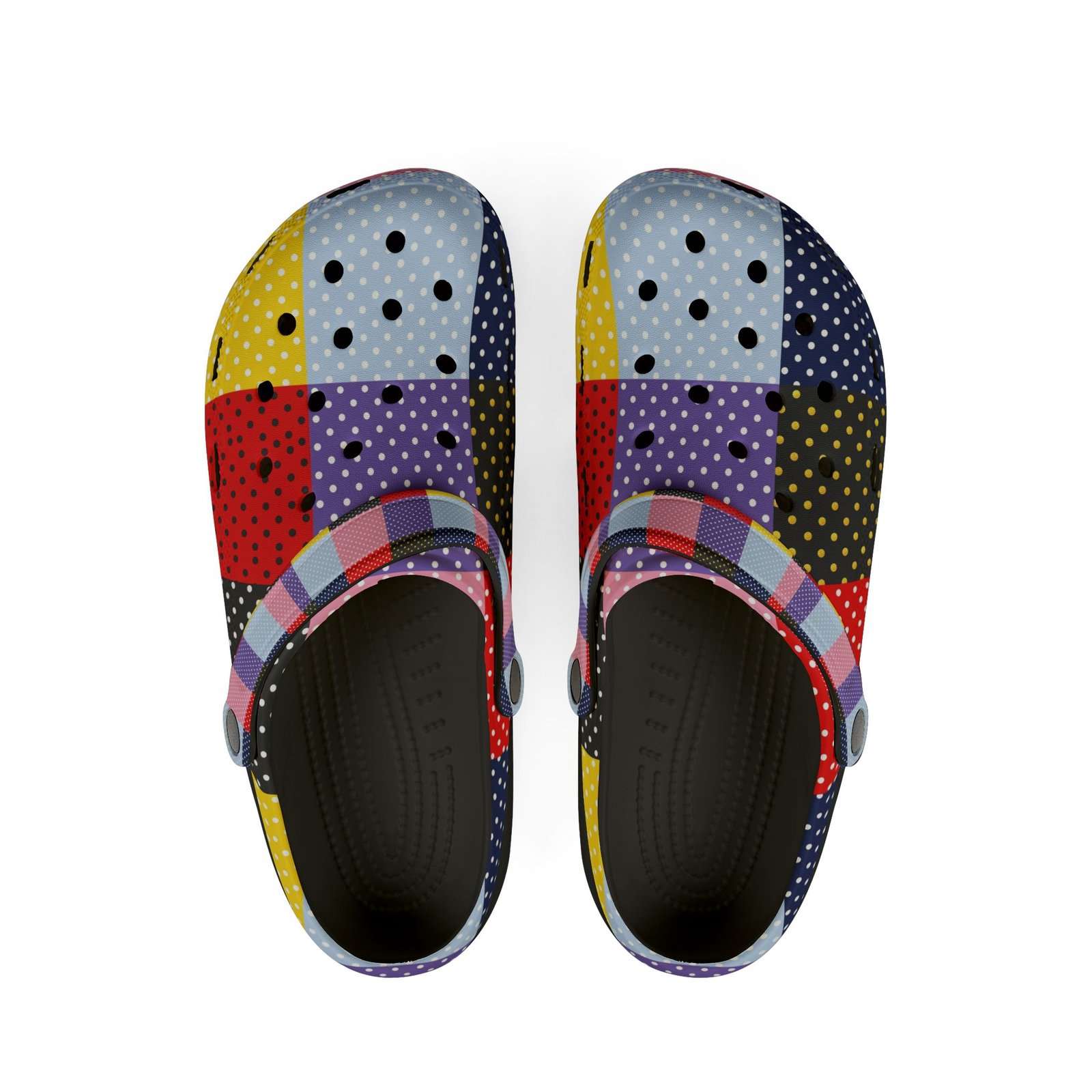 Patchwork Polka Dot EVA Clogs - Image 2