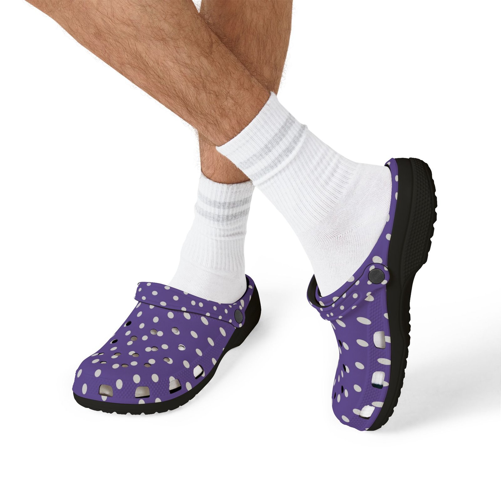 Purple Polka Dot EVA Foam Clogs - Image 8