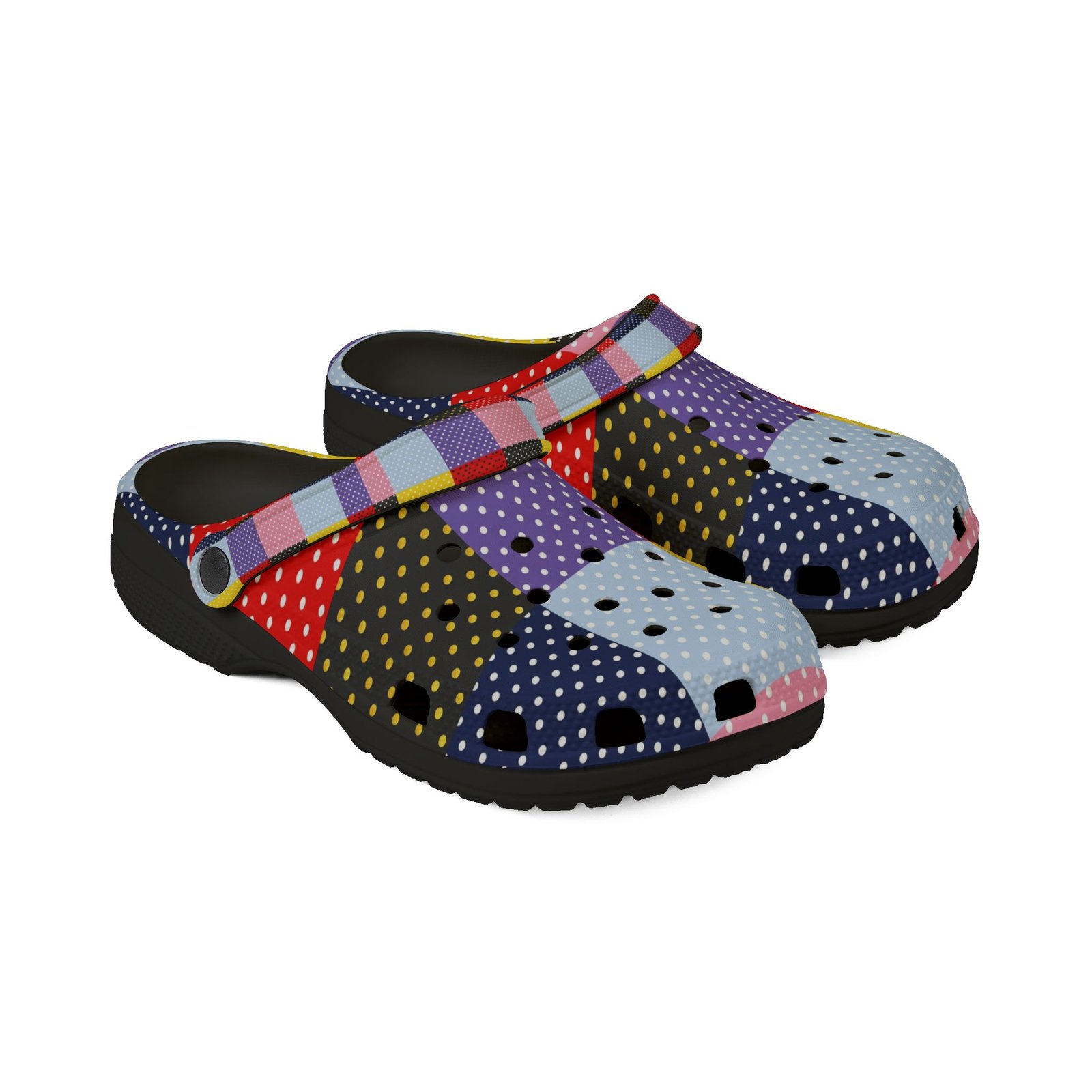 Patchwork Polka Dot EVA Clogs - Image 3