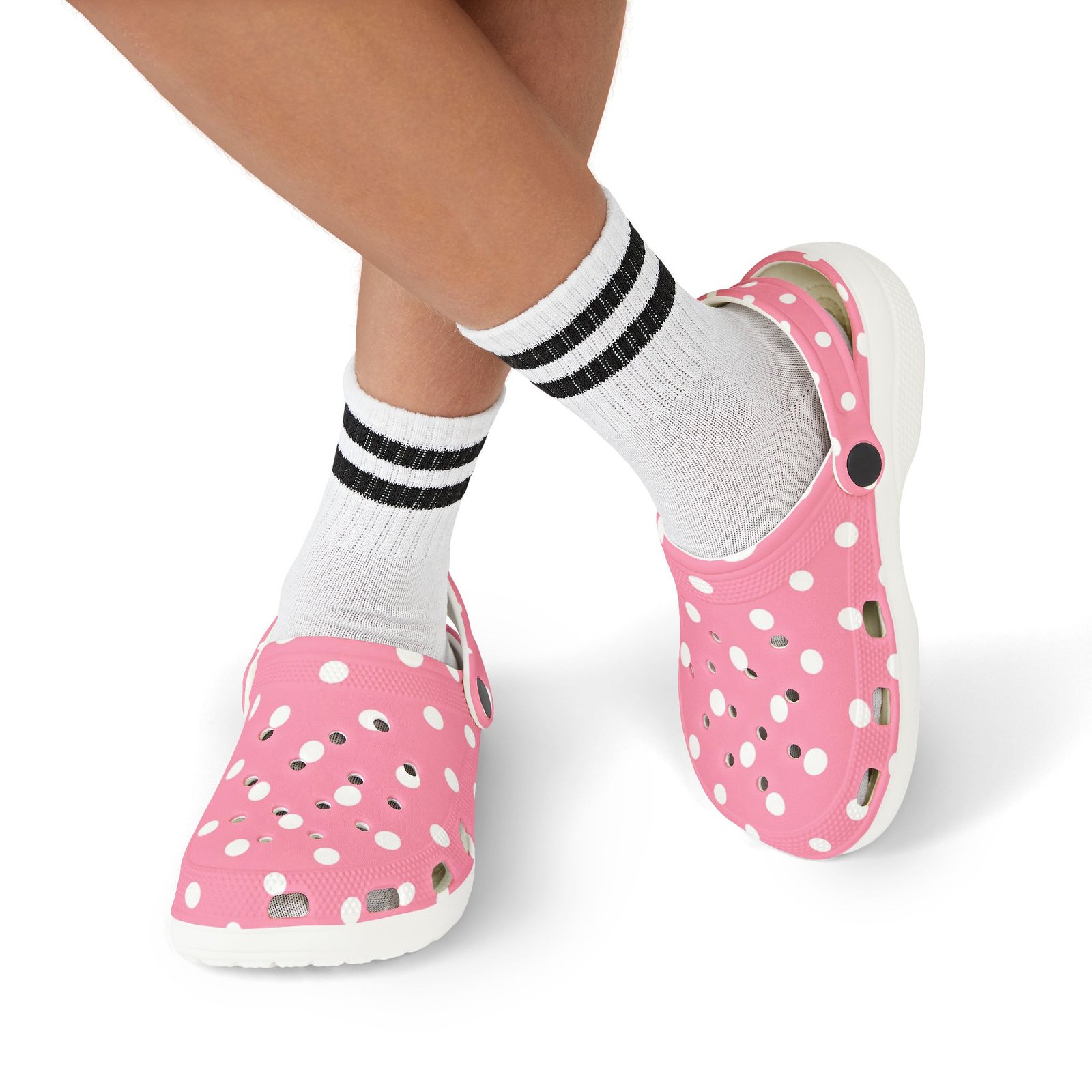 Kids Pink Polka Dot Foam Clogs — Lightweight EVA Slip-On Shoes - Image 8