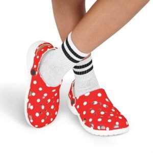 Kids Red & White Polka Dot EVA Foam Clogs