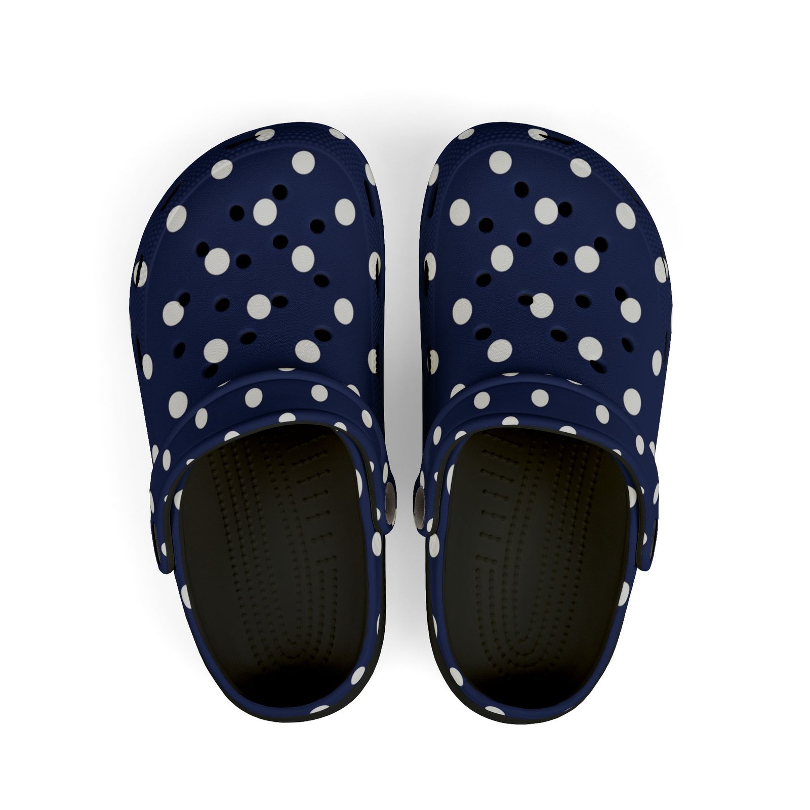 Kids Navy Polka Dot EVA Foam Clogs – Lightweight Slip-On Sandals for Toddlers & Children - Image 10