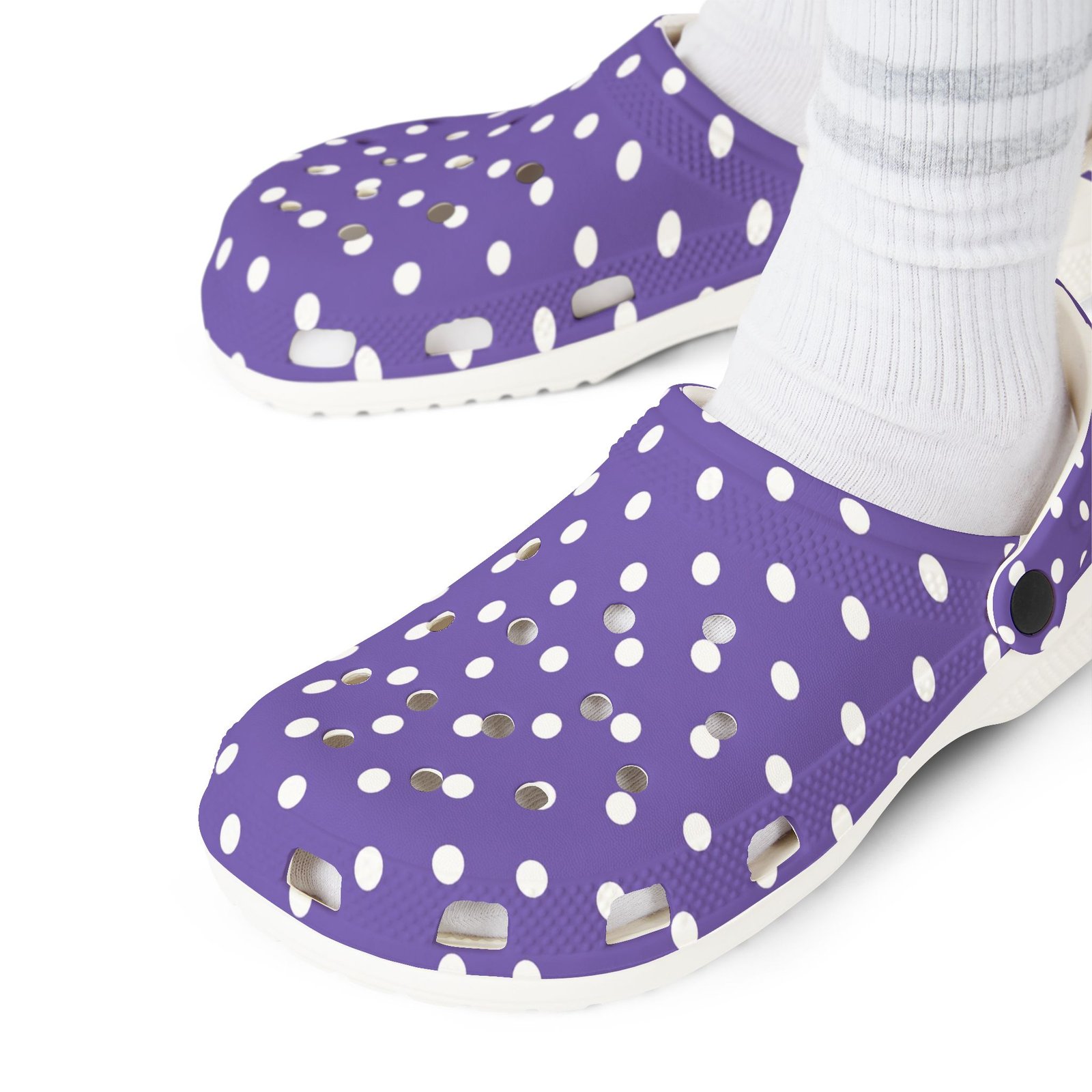 Purple Polka Dot EVA Foam Clogs - Image 16