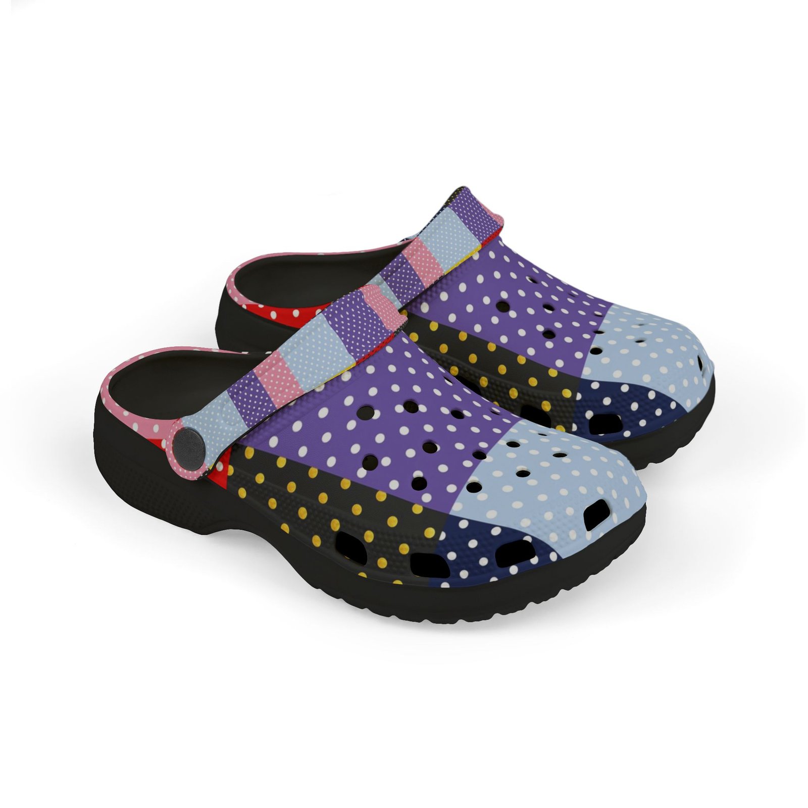 Kids Patchwork Polka Dot EVA Foam Clogs – Colorful Slip-On Sandals for Boys & Girls - Image 3