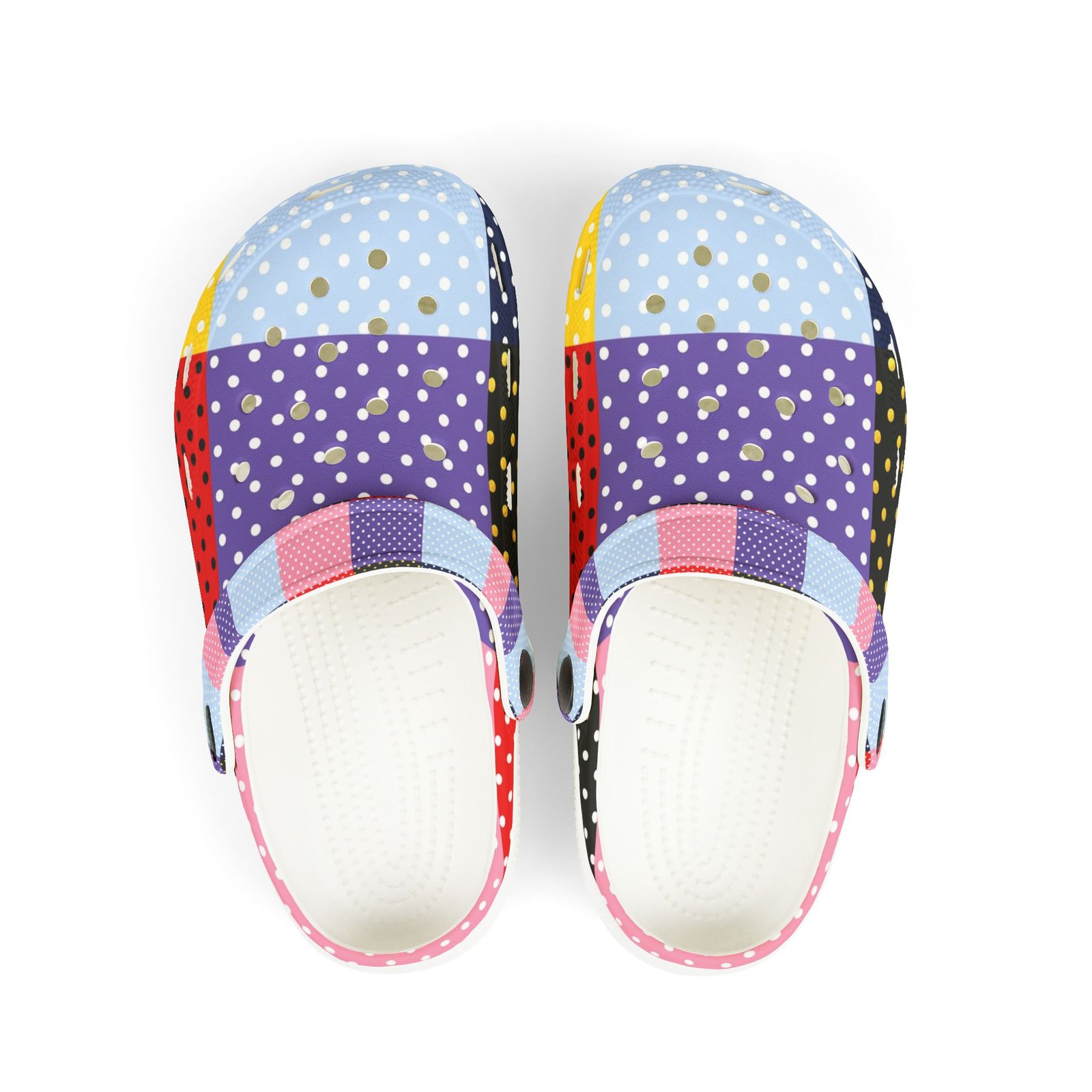 Kids Patchwork Polka Dot EVA Foam Clogs – Colorful Slip-On Sandals for Boys & Girls - Image 10