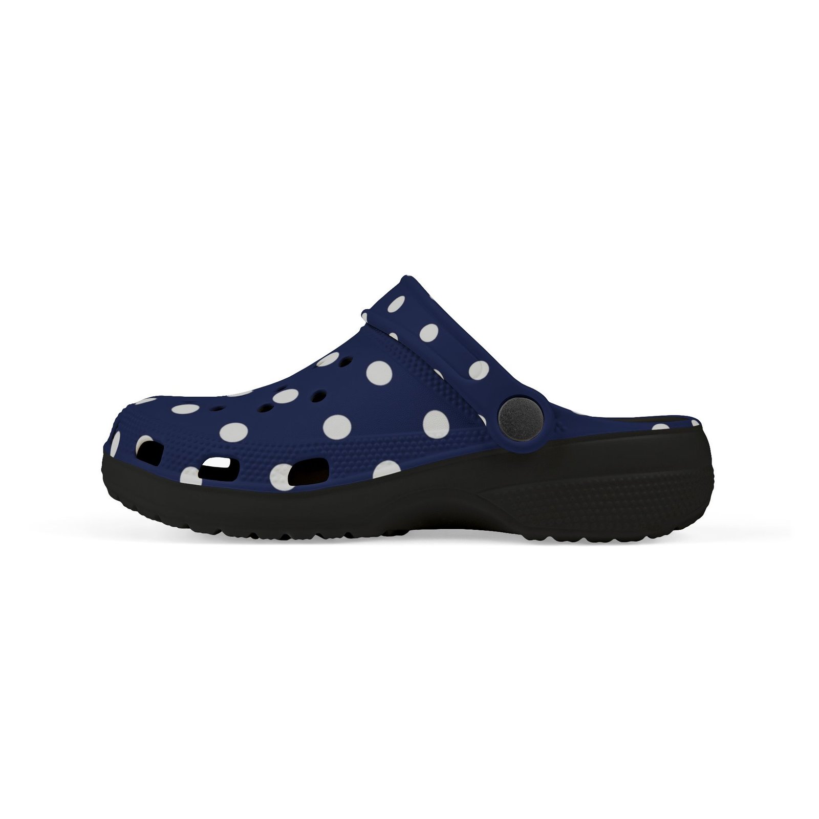 Kids Navy Polka Dot EVA Foam Clogs – Lightweight Slip-On Sandals for Toddlers & Children - Image 13